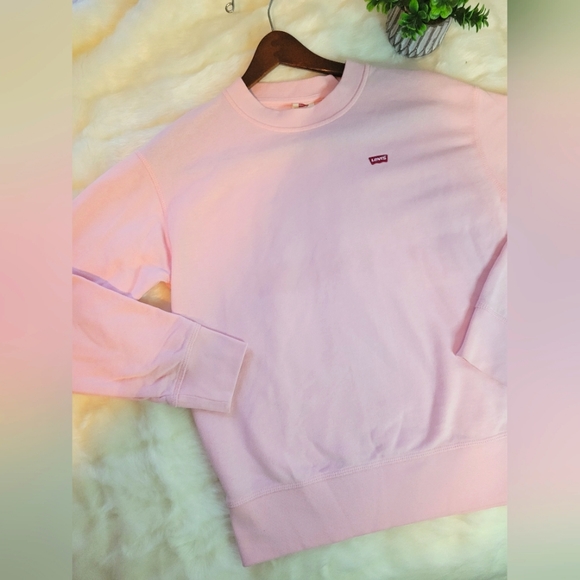 Levi's | Standard Crew Logo Sweatshirt | Blush Soft Pink | Womens Size XS - Picture 1 of 16